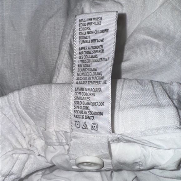 Standard James Perse Linen Crop Pull-On Elastic Waist white Pants Sz 1 - Picture 9 of 9